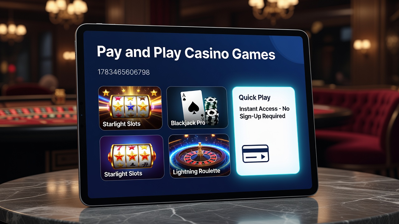 Digital interface showing seamless casino access on mobile device with instant transaction confirmation
