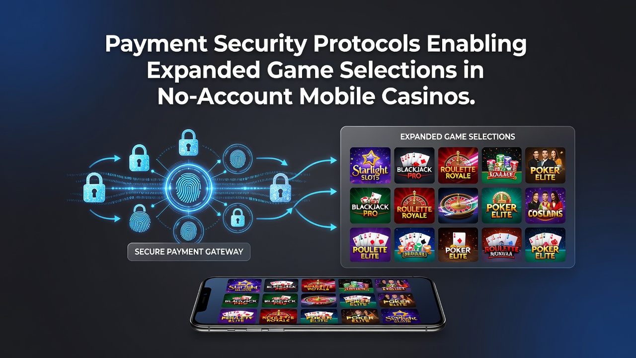 Mobile screen displaying diverse casino game selection after secure payment verification