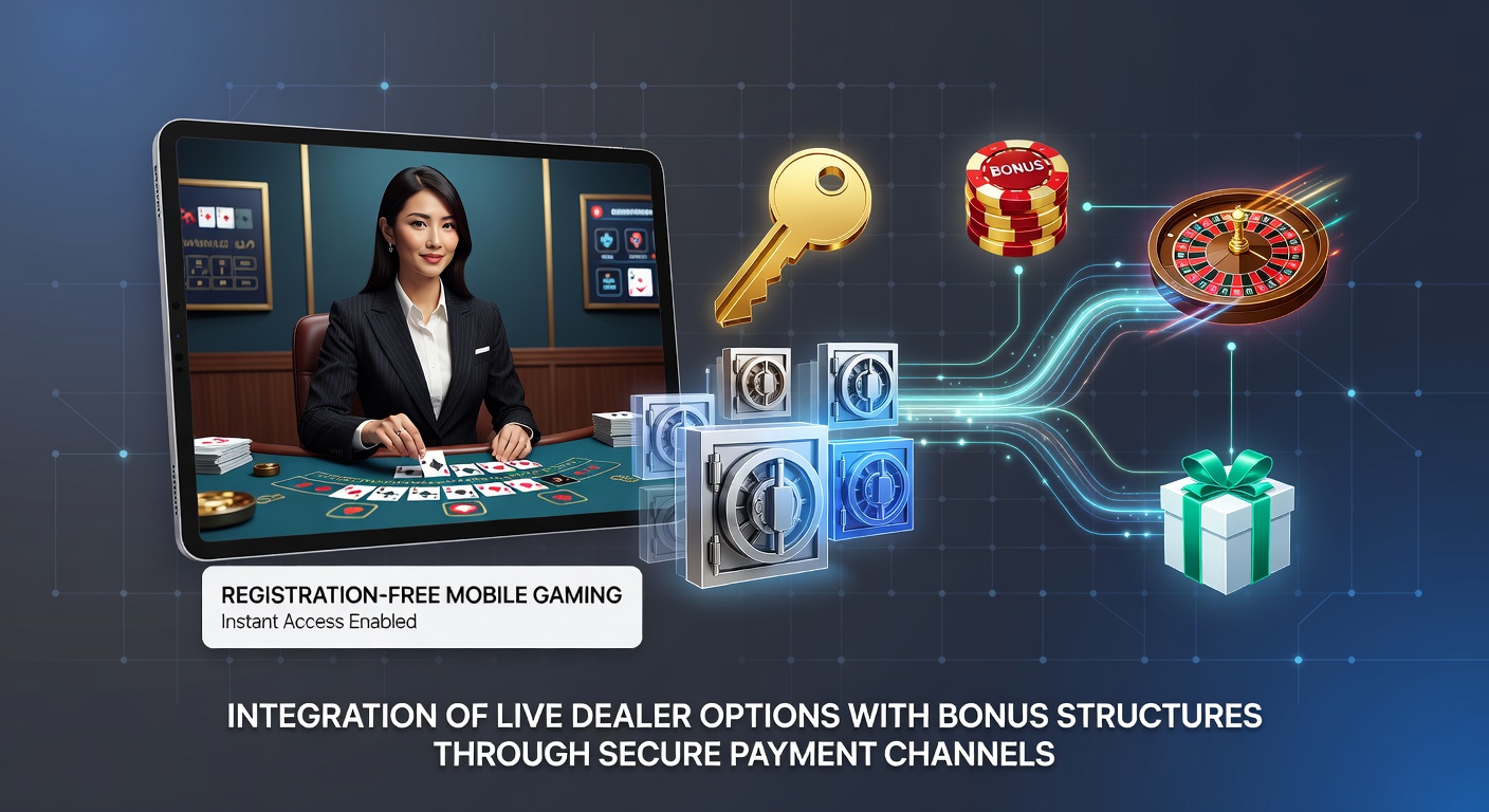 Illustration of live dealer tables connected to mobile bonus systems and secure payment flows
